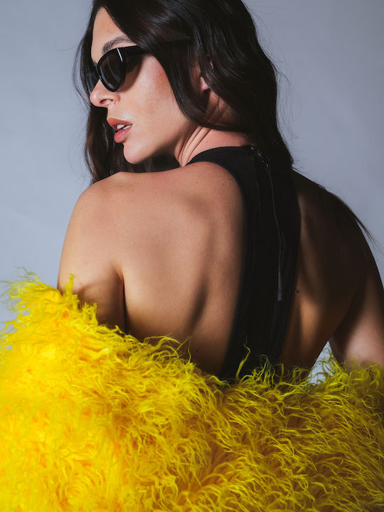 Women's Long Fur Yellow