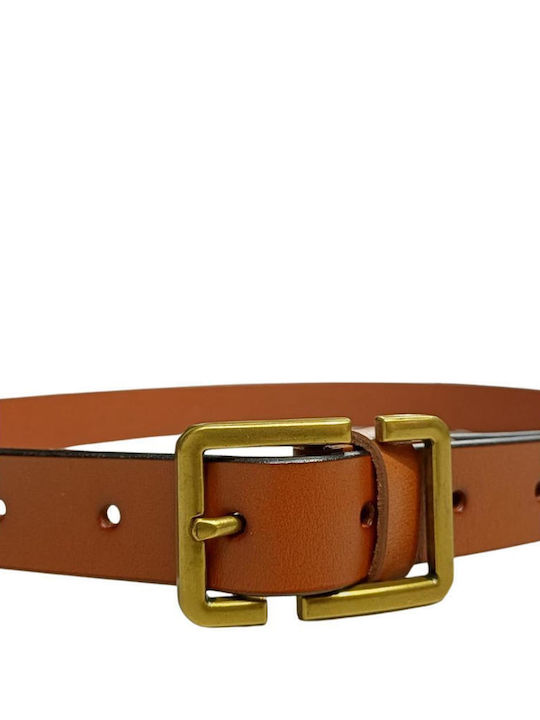 Wide Leather Women's Belt Brown