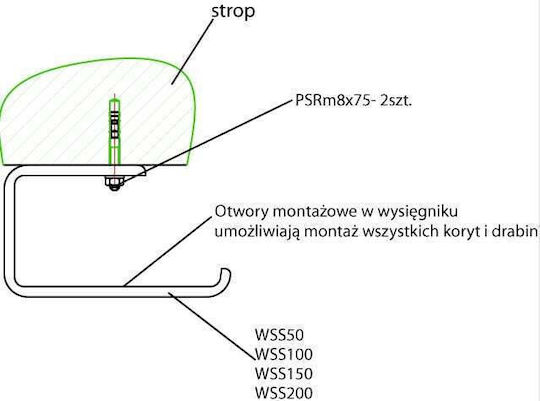 Baks Wsponik Придържащ Клипс За Таван Wss200 220мм 720220