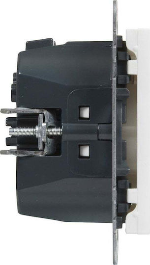 Legrand Suno Flat Socket 2p+e 16 A Μονή Χωνευτή Πρίζα Ρεύματος Αυτόματων Ακροδεκτών με 1 Θύρα USB Λευκή