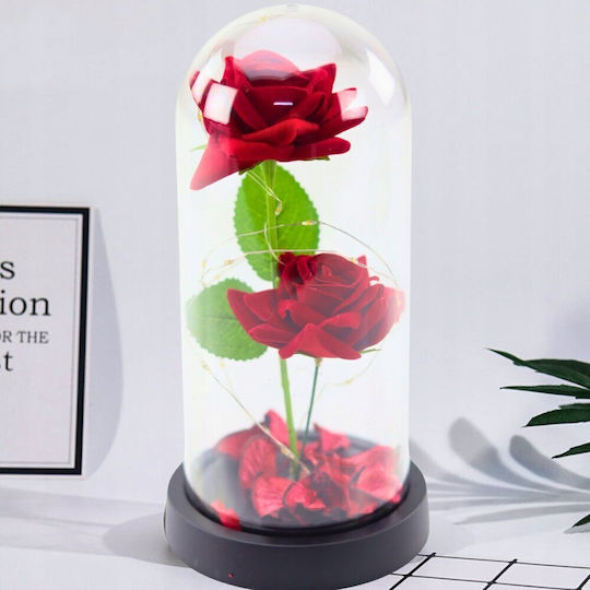 Lean Toys Dekorative Lampe Blume Rot