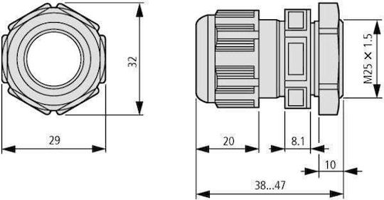 Eaton Kabelverschraubung V-m25 206911