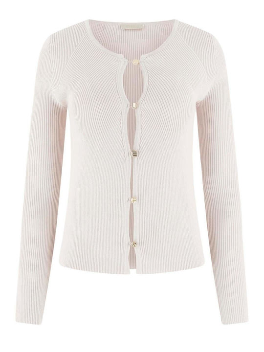 Short Women's Knitted Cardigan Beige
