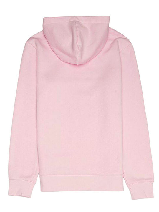 Fleece Kids Sweatshirt with Hood and Pockets Pink Foam