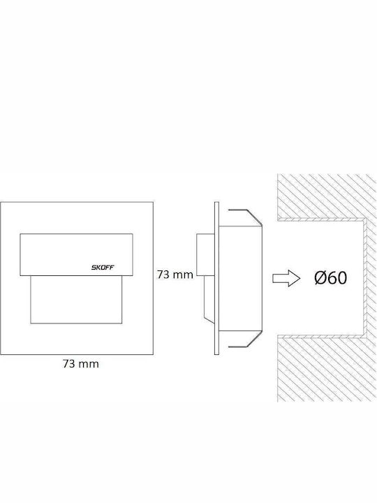 Skoff Wandmontierte Außenleuchte LED 0.8W mit Warmweiß Licht