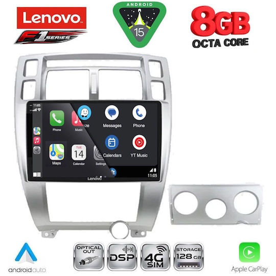 Lenovo Ηχοσύστημα Αυτοκινήτου για Hyundai Tucson 2004-2010 (Bluetooth/USB/WiFi/GPS/Apple-Carplay/Android-Auto) με Οθόνη Αφής 10"