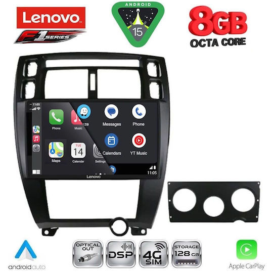 Lenovo Car Audio System for Hyundai Tucson 2004-2010 (Bluetooth/USB/WiFi/GPS/Apple-Carplay/Android-Auto) with Touch Screen 10"