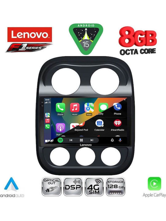 Lenovo Auto-Audiosystem für Jeep Kompass / Patriot 2007-2016 (Bluetooth/USB/WiFi/GPS/Apple-Carplay/Android-Auto) mit Touchscreen 10"