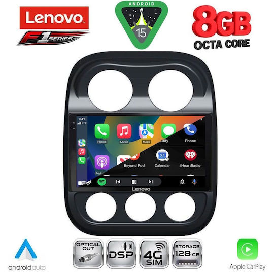 Lenovo Ηχοσύστημα Αυτοκινήτου για Jeep Compass / Patriot 2007-2016 (Bluetooth/USB/WiFi/GPS/Apple-Carplay/Android-Auto) με Οθόνη Αφής 10"