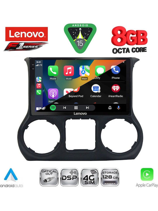 Lenovo Car Audio System for Jeep Wrangler 2014-2017 (Bluetooth/USB/WiFi/GPS/Apple-Carplay/Android-Auto) with Touch Screen 10"