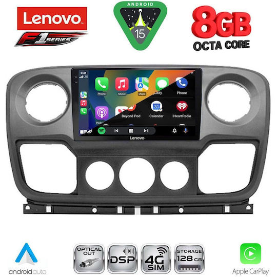 Lenovo Ηχοσύστημα Αυτοκινήτου για Opel Movano Renault Master Nissan NV400 2010-2020 (Bluetooth/USB/WiFi/GPS/Apple-Carplay/Android-Auto) με Οθόνη Αφής 10"