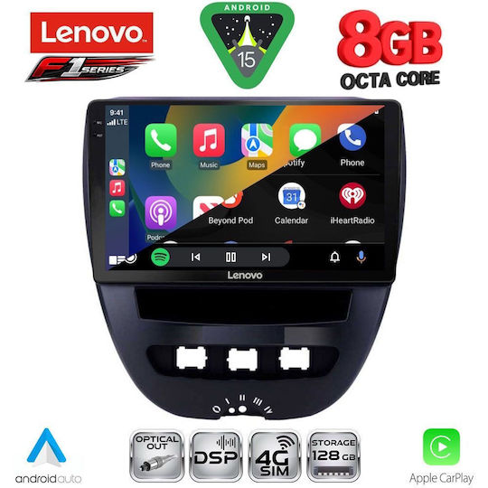 Lenovo Ηχοσύστημα Αυτοκινήτου για Toyota Aygo 2005-2014 (Bluetooth/USB/WiFi/GPS/Apple-Carplay/Android-Auto) με Οθόνη Αφής 10"
