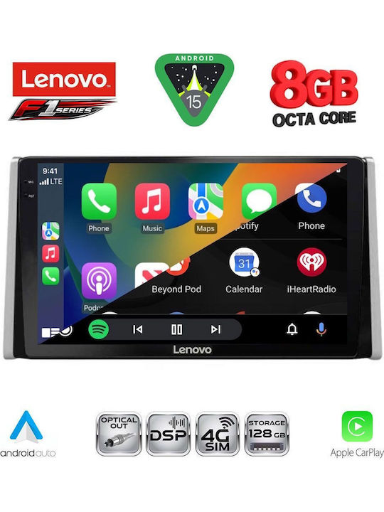 Lenovo Car Audio System for Toyota RAV 4 2019 (Bluetooth/USB/WiFi/GPS/Apple-Carplay/Android-Auto) with Touch Screen 10"