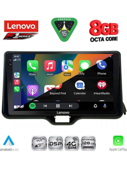 Lenovo Auto-Audiosystem für Toyota Yaris Mazda 2 2020 (Bluetooth/USB/WiFi/GPS/Apple-Carplay/Android-Auto) mit Touchscreen 10"
