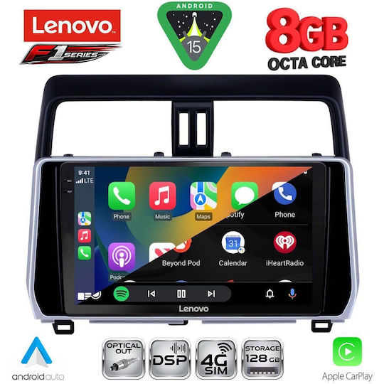 Lenovo Car Audio System for Toyota Land Cruiser 2019-2023 (Bluetooth/USB/WiFi/GPS/Apple-Carplay/Android-Auto) with Touch Screen 10"