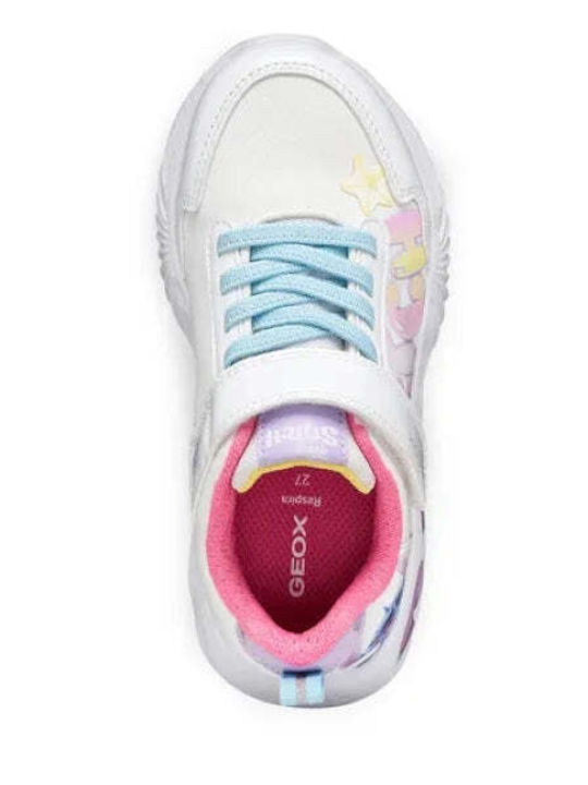 Kids Sneakers Anatomic with Hoop & Loop Closure & Lights White