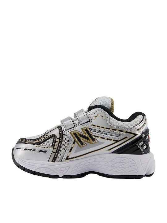 Kids Sneakers with Hoop & Loop Closure Silver