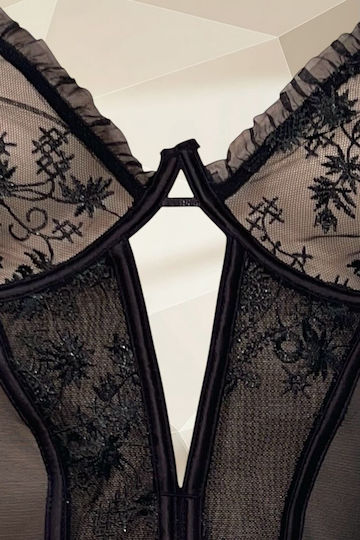 Corset Lace Garters String Black