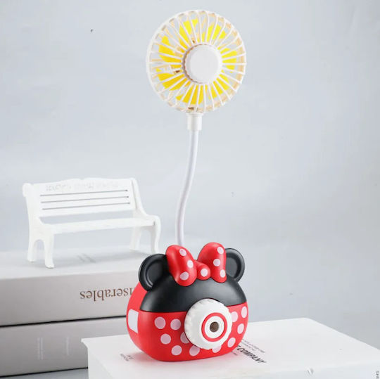 Επιτραπέζιο Φορητό Ανεμιστηράκι 2 1 Ξύστρα Minnie Κόκκινο
