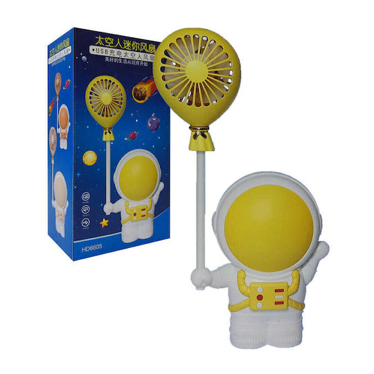 Tischventilator Tragbar 2 in 1 Astronaut Spitzer Gelb