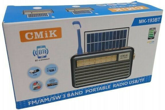 MK-193BT Επιτραπέζιο Ραδιόφωνο Ηλιακό με Bluetooth και USB Μωβ