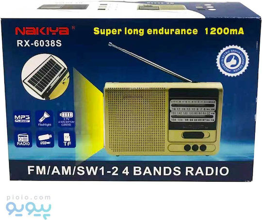 Nakiya RX-6038S Επιτραπέζιο Ραδιόφωνο Ηλιακό Χρυσό