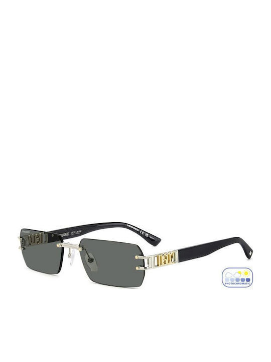 Dsquared2 Unisex Sunglasses with Silver Metal Frame and Silver Mirror Lens D20189/S-I20GP-57