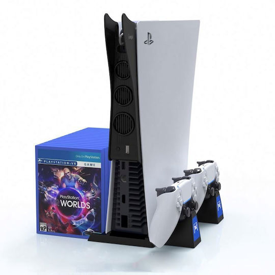 iPega PG-P5037 6 in 1 Multifunctional Charging Station for 2 controllers PS5 Black