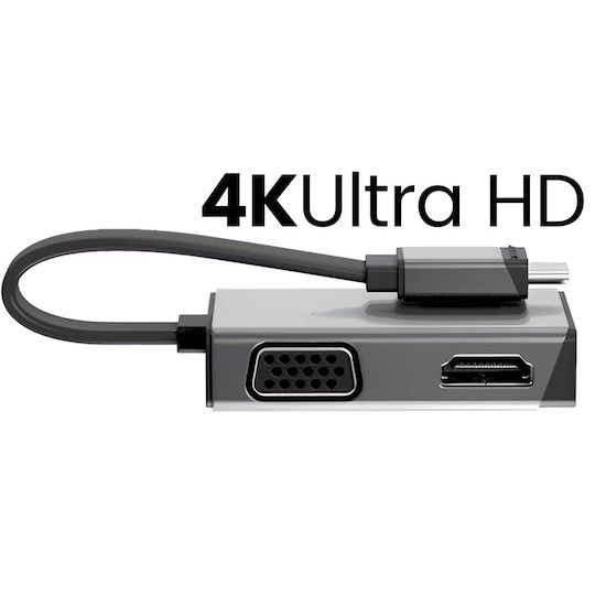 Alogic USB-C Docking Station with HDMI 4K PD Ethernet and Support for 2 Monitors Silver (ULCVGHD-SGR)