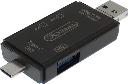 Treqa Card Reader USB 2.0 micro USB Type-C για SD