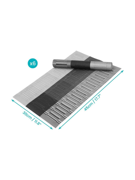 Belle Vous Placemats Plastic Gri 44.5x30cm 6buc