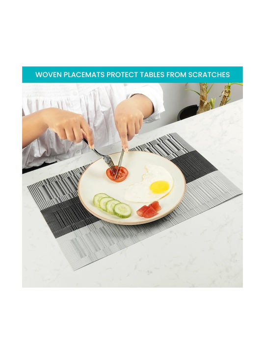 Belle Vous Placemats Plastic Gri 44.5x30cm 6buc