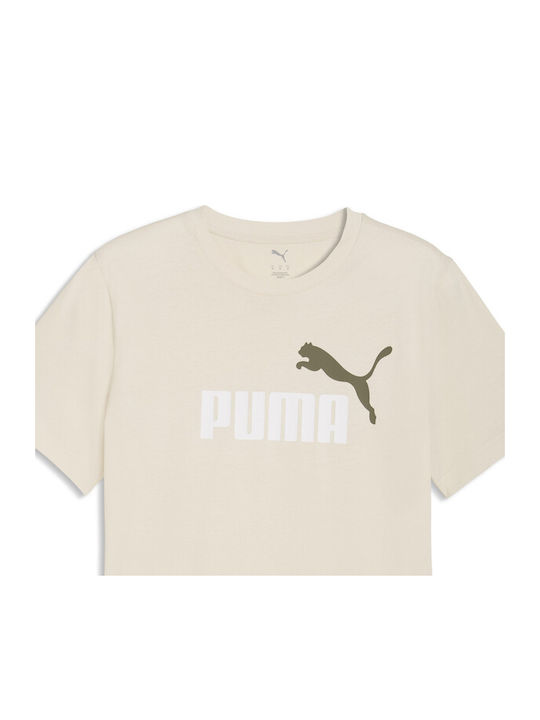 PUMA Ess 2 T-shirt Μπεζ