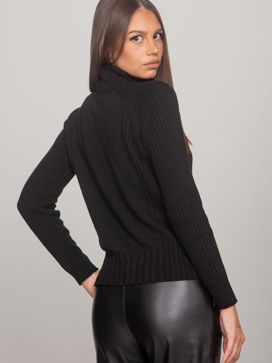 Women's Blouse Turtleneck Black
