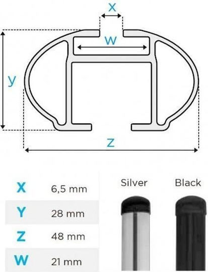 Menabo Car Roof Bars Aluminum Tiger XL Silver 131.5 Cm Silver Color Audi Q6 E-tron 5 Doors 2024> Flush Or Raised Rails 2 Pieces 8500/mb Menabo Mp.8500/mb-12