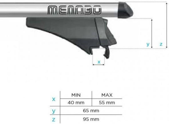 Menabo Aluminum Roof Bars Tiger XL Silver 131.5 cm Silver Color Audi Q8 E-tron 5 Doors 2022 Flush Or Raised Rails 2 Pieces 8500/mb Menabo Mp.8500/mb-15