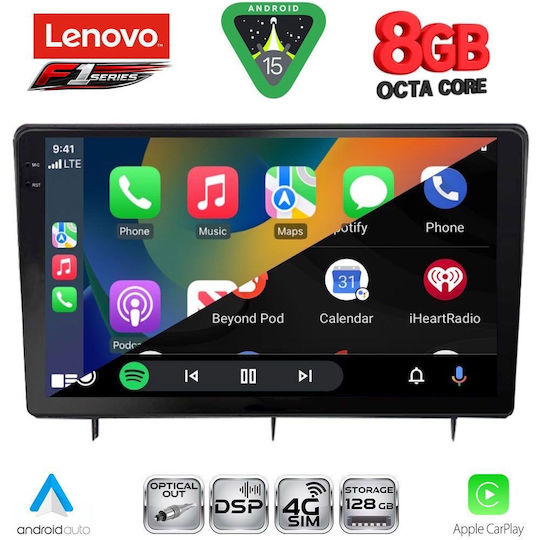 Lenovo Ηχοσύστημα Αυτοκινήτου για Honda Civic 2022 (Bluetooth/USB/WiFi/GPS/Apple-Carplay/Android-Auto) με Οθόνη Αφής 10"