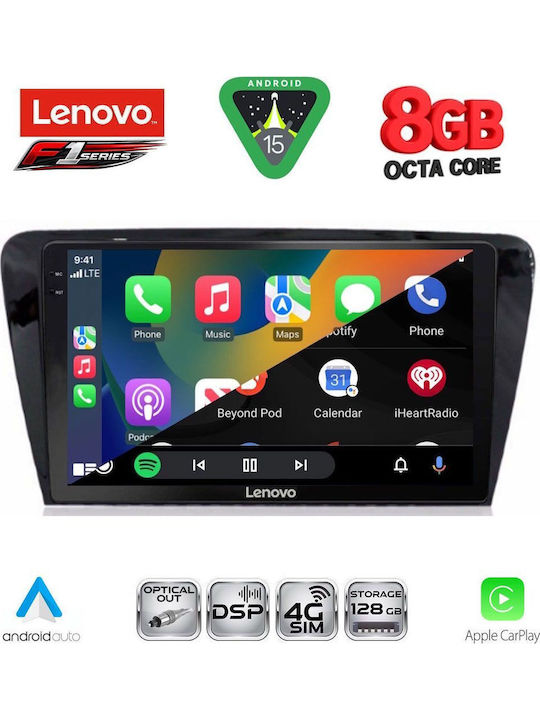 Lenovo Car Audio System for Skoda Octavia 2013-2021 (Bluetooth/USB/WiFi/GPS/Apple-Carplay/Android-Auto) with Touch Screen 10"