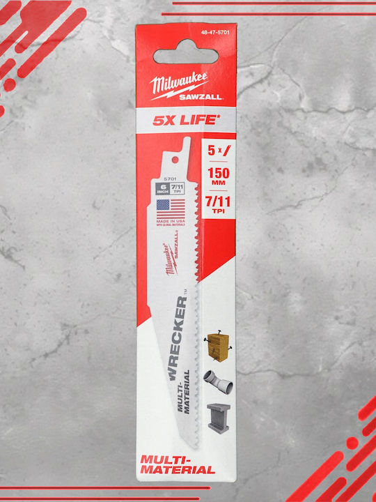 Milwaukee Πριονόλαμα Wrecker 150mm 7/11t 5τμχ