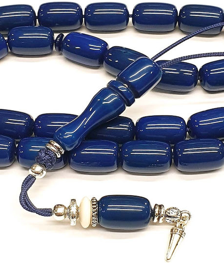 Roloi Komboloi Resin Worry Beads with 33 Beads Blue 45cm