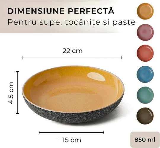 Miamio Las Palmitas Farfurie Adâncă Ceramică Multicoloră cu Diametru 22cm 6 Bucăți Miamio Las Palmitas Farfurie Adâncă Ceramică Multicoloră cu Diametru 22cm 6 Bucăți