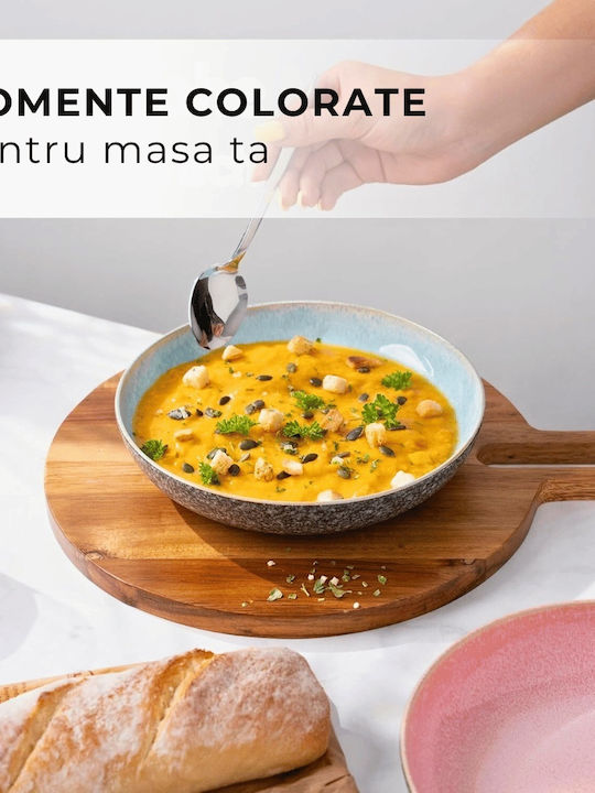 Miamio Las Palmitas Servierplatte Tief Keramik Mehrfarbig mit Durchmesser 22cm 6 Stück