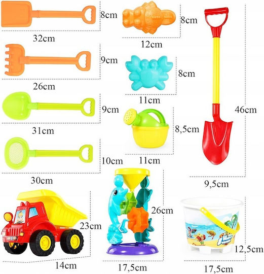 Set De Joacă Cu Nisip Pentru Copii Matadi Camion Basculant Cu Dispozitiv De Asigurare Moară De Nisip Inclus Accesorii Specifice