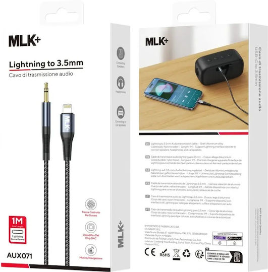 Mlk+ Braided 3.5mm to Lightning Cable 1m
