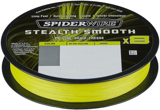 Spiderwire Stealth Smooth X8 Κίτρινο Νήμα 150 Μ 0,09 Χιλ 7,5 Κιλά