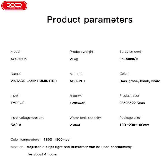 XO Dekorative Lampe Grün