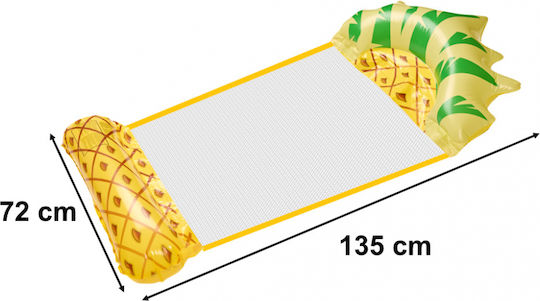 ikonka Saltea Gonflabilă Pentru Plajă Ananas Galbenă 135x72cm
