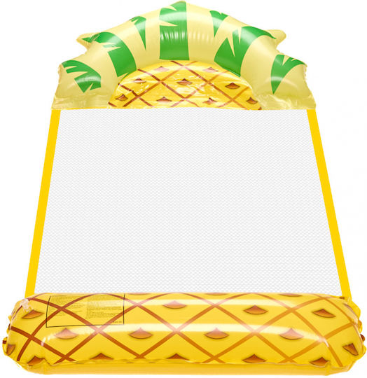 ikonka Saltea Gonflabilă Pentru Plajă Ananas Galbenă 135x72cm