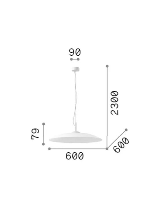 Ideal Lux Sp1 Lustră Alb 60x60cm.