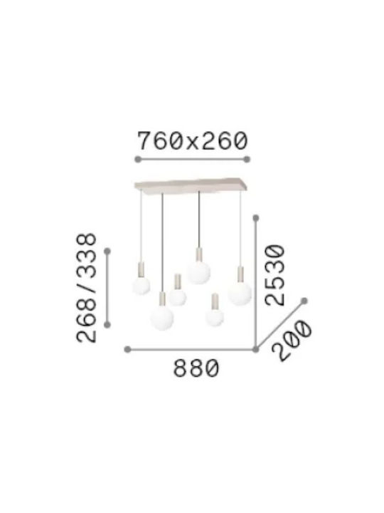 Ideal Lux Lustră Alb Calea ferată